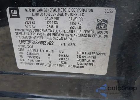 2023 Buick Envision Avenir Fwd from USA, damaged, VIN LRBFZRR43PD021422